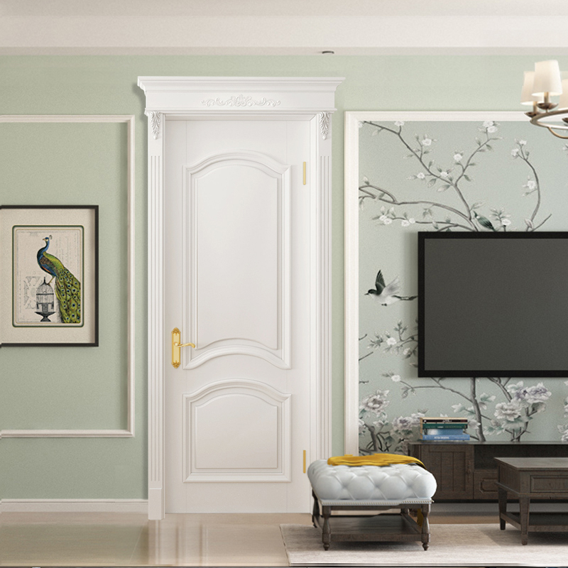 white color solid entry door